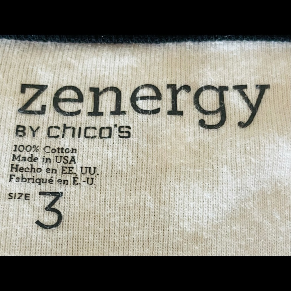 ⭕️Zenergy/Chico, White w/Black Animal Print front  3 - Picture 4 of 7